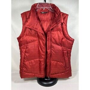 Nau Goose Down Vest Women’s S Orange Zip Front, Zip Pockets